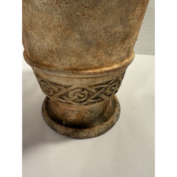 Mid Century Stoneware Pottery Flower Vase 8”, Rustic, Farmhouse, Celtic - Picture 6 of 10